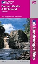 Barnard Castle and Surrounding Area (Landranger Maps) (OS Landranger Map)