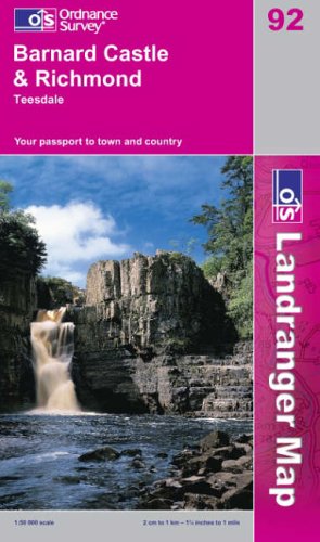 Barnard Castle and Surrounding Area (Landranger Maps) (OS Landranger Map)