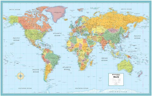 World Rolled Map (M Series World Wall Maps)