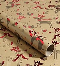 3m Kraft Robin & Reindeer Christmas Wrapping Paper