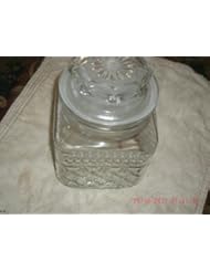 Single Detail Page Misc: Anchor Hocking Wexford Pattern 5 Inch Plus Top Canister Apothary Jar - Anchor Hocking