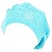 New Cotton Crochet Vented Knit Slouchy Beret Tam Hat Turq