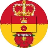 Pack of 12 6cm Square Stickers Hampshire Flag