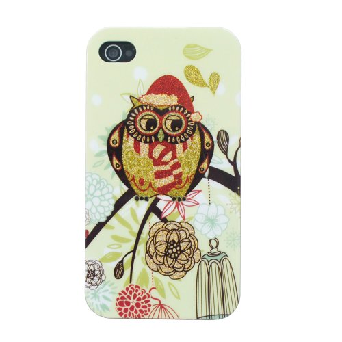 Meaci® Iphone 4 4s Unique Cute Night Owl Series Smooth Wear-resisting&bright Pattern Pc Case 1x Free Anti-dust Plug Stopper-random Color (Viii)