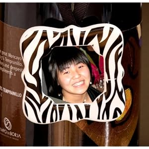No Boys Allowed Zebra Ceramic Frame Place Card Holder and Napkin Ring