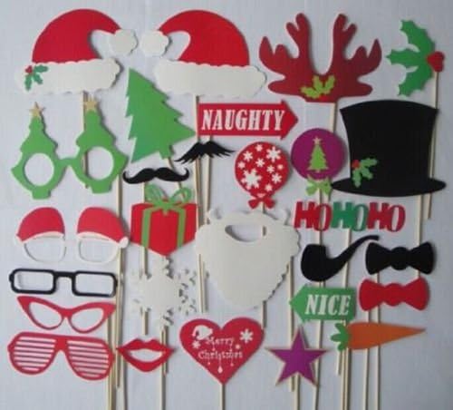 28pcs Colorful Props on a Stick Mustache Photo Booth Party Fun Wedding Christmas Birthday Favor(Send from CA)