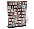 Double Width Wall Storage Media Tower in Cherry Finish By Prepac Furniture