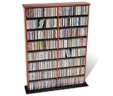 Double Width Wall Storage Media Tower in Cherry Finish By Prepac Furniture