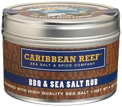 Caribbean Reef BBQ & Sea Salt Rub, 4-Ounce Tins (Pack of 4)