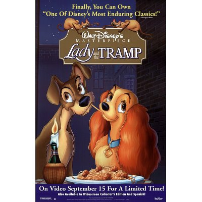 (26x40) Lady and the Tramp Movie Spaghetti Original Poster Print