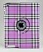 LiViTech(TM) Apple New Ipad 3 & iPad 2 Gen Grid Stylish 360 Rotating Smart Cover Leather Case Swivel Stand (Purple Grid)