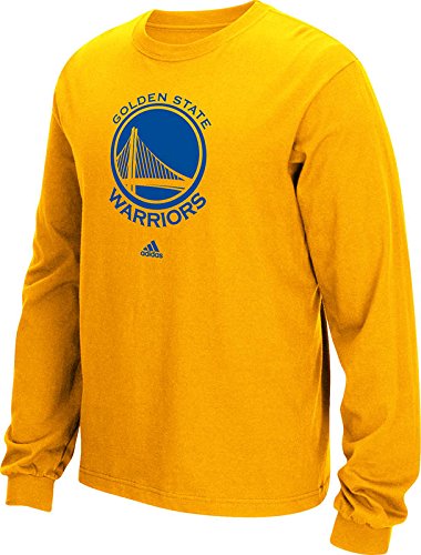 NBA Golden State Warriors Men's Full Primary Logo Long Sleeve Tee, Small, Gold