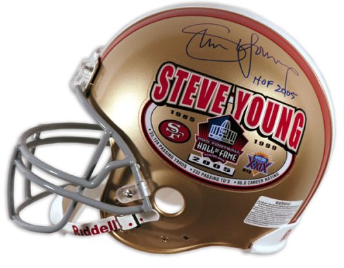Steve Young Hand Signed Hall of Fame Pro Helmet