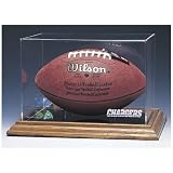Casework San Diego Chargers Simulated Wood Base Football Display Case