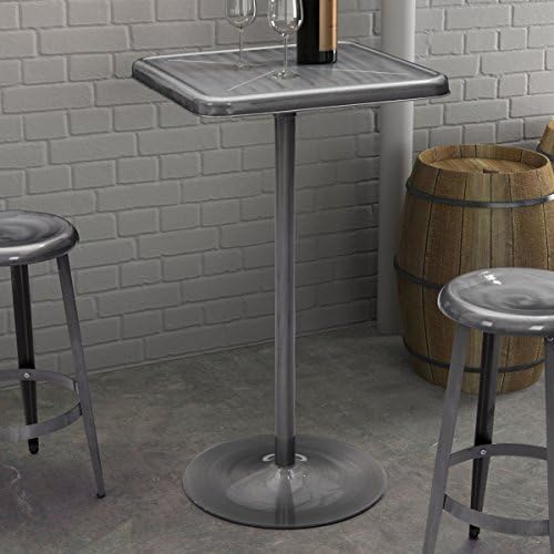 Mallus Bar Table Powdercoated in Gunmetal Gray Finish