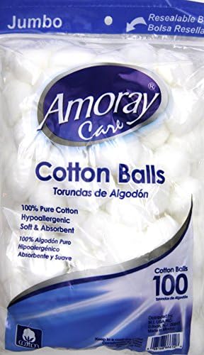 100% Pure Cotton Hypoallergenic Lint Free JumboCotton Balls 100 Pieces Selection (3 PACK)