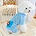 Froomer Small Puppy Pet Dog Stripes Pajamas Jumpsuits Clothes Clothing (S(Tag:M), Blue)