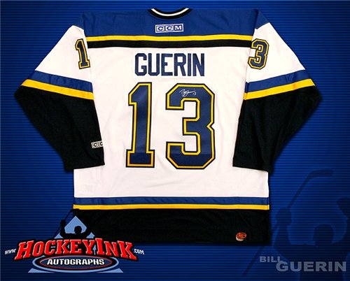 Bill Guerin Autographed/Hand Signed St. Louis Blues White Jersey