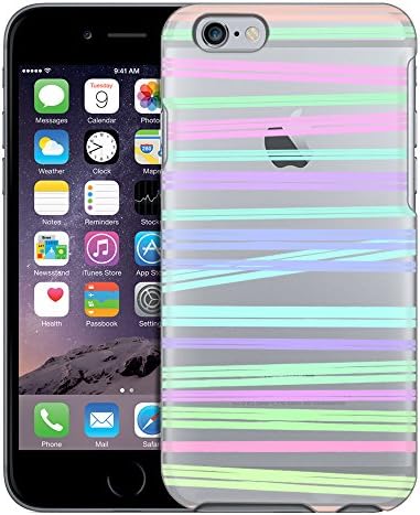 Apple iPhone 6 Case, Slim Fit Snap On Cover by Trek Neon Stripe Clear Case