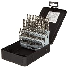 Precision Twist C60R18P High Speed Steel Jobber Length Drill Bit Set, Uncoated (Bright) Finish, 118 Degree Point, Wire Size, 60 piece, #60 to #1