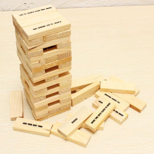 60PCS Wooden Tumbling Stacking Jenga Tower Children Block Toy