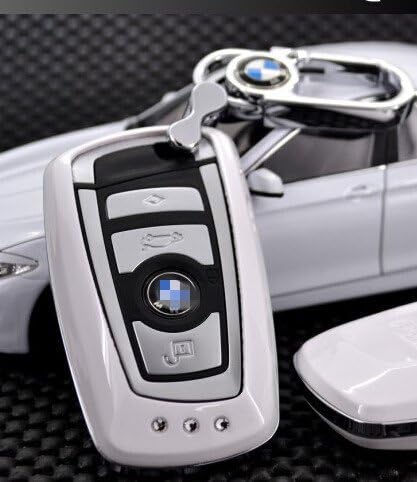 ARANA smart remote Key fob cover key bag holder protector skin jacket&bling keychain For BMW750Li 740Li 128i 650i 750i X3 Z4 Alpina B7 ActiveHybrid 5 7 Alpina B7L M3 M6 X6 328i X5 528i 535i 550i 135is (white)