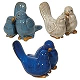 ストローファーム 鳥の親子 セット３ ／ガーデンオーナメント