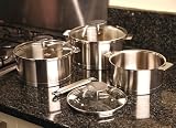 Cristel 3 Piece Saucepan Set with Glass Lids