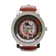 Rebel Tattoo Style Large Watch with Red Leather Band