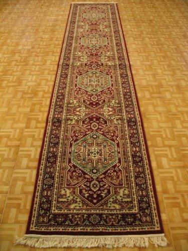 2'7 x 13'1 Burgundy Persian Tabriz Runner Rug