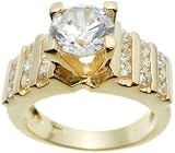 18K Yellow Gold Plated Solitaire Wedding Ring
