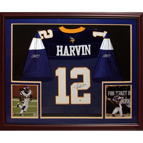 Percy Harvin Autographed Minnesota Vikings (Purple #12) Deluxe Framed Jersey