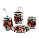 CHILI PEPPER 4PC BATHROOM SET,ACCESORIES