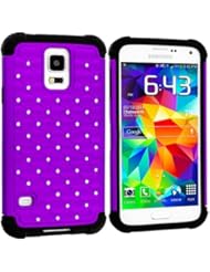 Wireless: myLife (TM) Dark Black and Purple - Diamond Shell Series (2 Layer Neo Hybrid) Slim Armor Case for the NEW Galaxy S5 (5G) Smartphone by Samsung (External Rubberized Hard Shell Flex Piece + Internal Soft Silicone Flexible Bumper Gel + Lifetime Warranty + Sealed in myLife Authorized Packaging) "ADDITIONAL DETAILS: This slim armor case was designed exclusively for the NEW Galaxy S5 by Samsung and comes with easy grip gel that allows the case to be gripped firmly in your hand yet slide easily in and out of your pocket without sticking to the lining." - myLife Brand Products