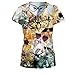 Sumtory Women 3D Printed T shirts Round Collar Leisure Blouse Short Sleeve