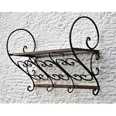 Wandgarderobe Metall Landhaus, 4 Haken und Ablage 48 cm