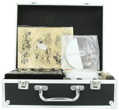 New 2 Gun Tattoo Machine Kit Complete with Power Supply, Needles, Ink Grips and Case R01 On Sale