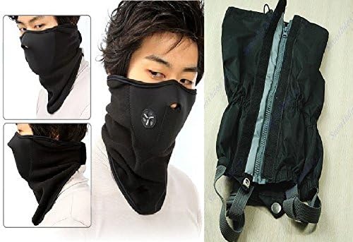 Gaiter and Face Mask Set - Skiing - Climbing- Hiking - Motor Bike - Face Protector - Boot Protectors CLEARANCE!