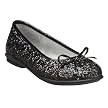 Girls' Xhilaration&reg; Hila Glitter Ballet Shoes - Black