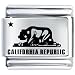California Republic Travel & Flags Italian Charm Bracelet