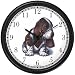Basset Hound Puppy JP Dog Wall Clock by WatchBuddy Timepieces (Black Frame)