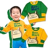 (ブーマート)BOO MART 2015 チェック柄シルエット BOOプリント 起毛トレーナー 80cm グリーン