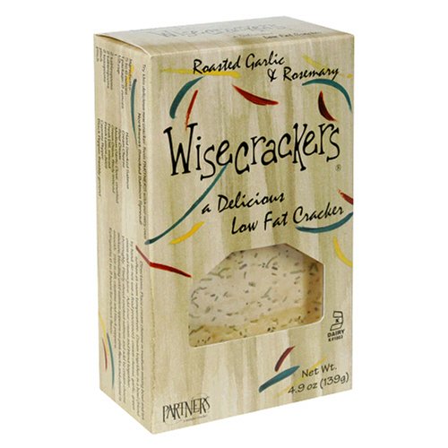 Partners Wisecrackers Low Fat Flatbread Style Crackers, Roasted Garlic Rosemary, 4.9-Ounce... by Partners