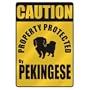 CAUTION " PROPERTY PROTECTED BY PEKINGESE " PARKING SIGN DOG