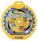 Oldham 725C424 Super Duty 7-1/4-Inch 24 Tooth ATB Fast Cutting Saw Blade with 5/8-Inch and Diamond Knockout Arbor