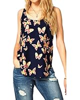 Ukamshop(TM)Lovely 1PC Women Butterfly Print Sleeveless Chiffon Tank Top Shirts Crew Vest