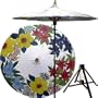 Eastern Bouquet 7 Foot Patio Umbrella With Base - Lily White