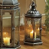 DRAGIMEX 25882 Laterne 41cm Metall 6-eck antik-silber