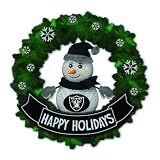 15" NFL Oakland Raiders Lighted Snowman Artificial Christmas Wreath