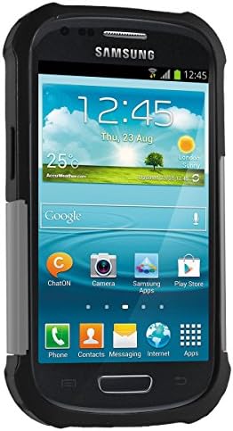 yqtcompany s3 Mini Case, Fulland Deluxe Hybrid TUFF Rugged Shockproof Rubber + Hard Case Cover For Samsung Galaxy S3 Mini, Free Screen Protector and Stylus (Gray+black)